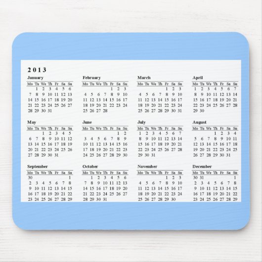 Tapis De Souris 2013 calendrier Mousepad (Devant)