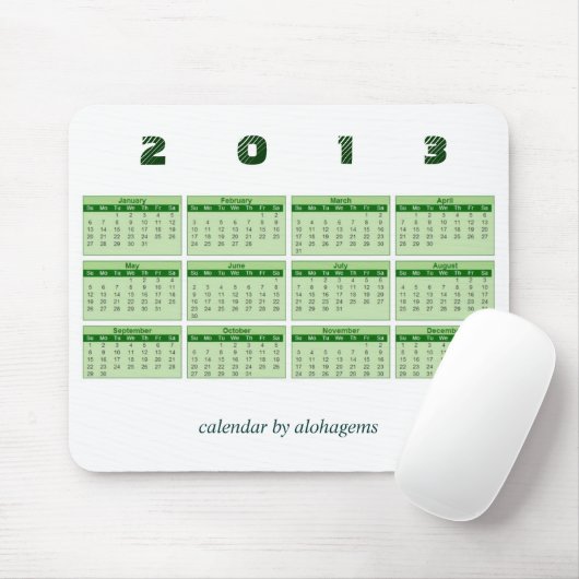 Tapis De Souris 2013 calendrier Mousepad (Avec souris)