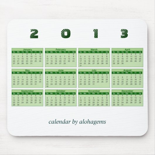 Tapis De Souris 2013 calendrier Mousepad (Devant)
