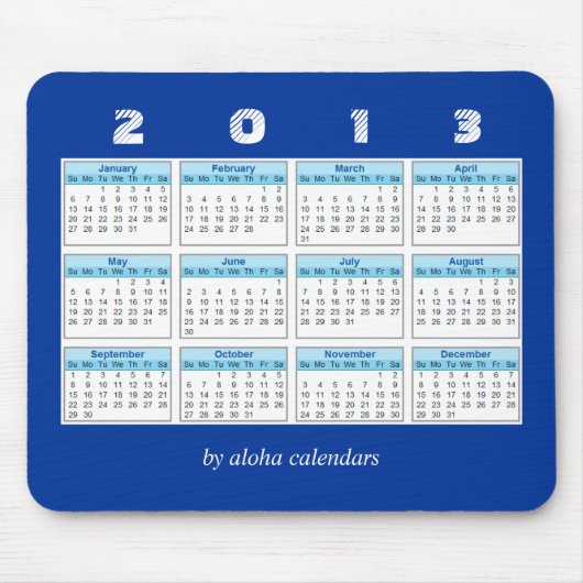 Tapis De Souris 2013 calendrier Mousepad (Devant)