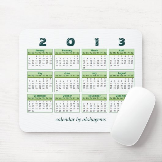 Tapis De Souris 2013 calendrier Mousepad (Avec souris)