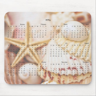 Tapis De Souris 2014 calendrier - coquillage Mousepad