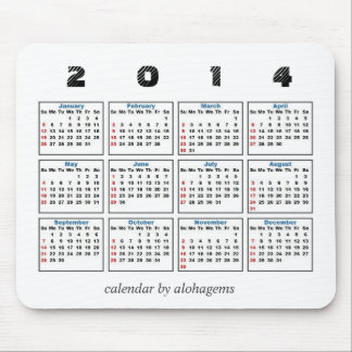 Tapis De Souris 2014 calendrier Mousepad
