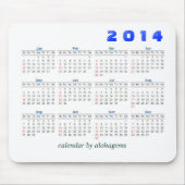 Tapis De Souris 2014 calendrier Mousepad simple (Devant)
