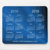 Tapis De Souris 2018-2019 calendrier bleu d'année scolaire de fan (Devant)