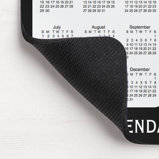 Tapis De Souris 2018-2019 calendrier noir par Janz Mousepad (Coin)