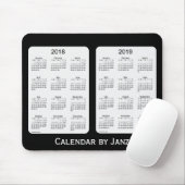 Tapis De Souris 2018-2019 calendrier noir par Janz Mousepad (Avec souris)