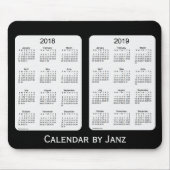 Tapis De Souris 2018-2019 calendrier noir par Janz Mousepad (Devant)