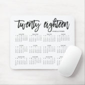 Tapis De Souris 2018 typographie moderne du calendrier | (Avec souris)
