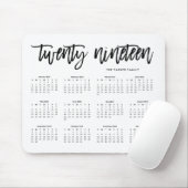 Tapis De Souris 2019 typographie moderne du calendrier | (Avec souris)