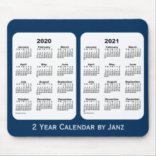Tapis De Souris 2020-2021 bleu de boîte de police calendrier de 2