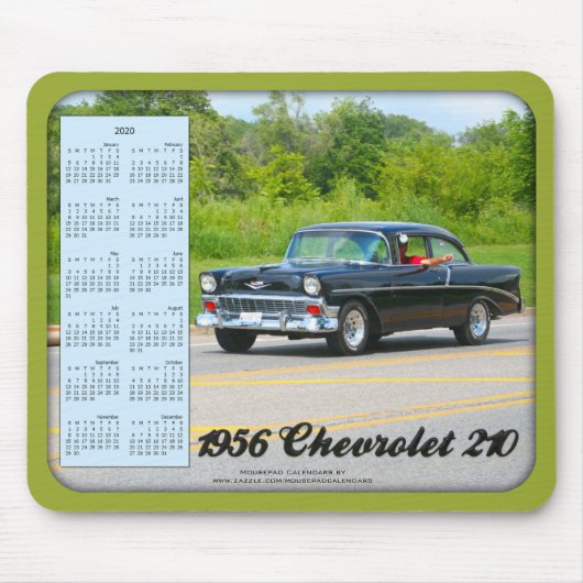 Tapis De Souris 2020 Calendrier Mousepad, 1956 Chevrolet 210 Car (Devant)
