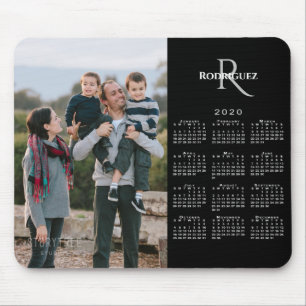 Tapis De Souris 2020 Calendrier personnalisé Nom du monogramme ph