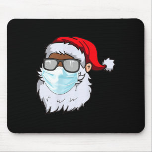 Tapis De Souris 2020 Père Noël avec masque facial noir afro-améric