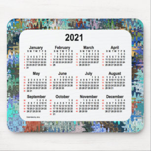 Tapis De Souris 2021 Crazy Quilt 52 Semaines Calendrier par Janz