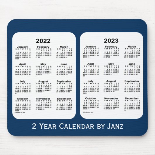 Tapis De Souris 2022-2023 Police Box Blue 2 Year Calendar par Janz (Devant)