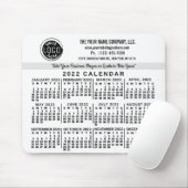 Tapis De Souris 2022 Calendar Custom Business Logo Name Easy White (Avec souris)