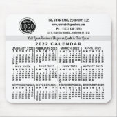 Tapis De Souris 2022 Calendar Custom Business Logo Name Easy White (Devant)