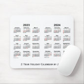 Tapis De Souris 2023-2024 White 2 Year Holiday Calendar par Janz (Avec souris)