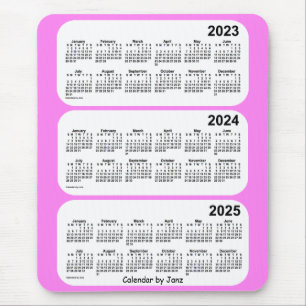 Tapis De Souris 2023-2025 violette calendrier de 3 ans par Janz