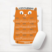 Tapis De Souris 2023 Année Calendrier mensuel Mi-Siècle Orange Cha (Avec souris)