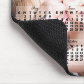 Tapis De Souris 2023 Année Calendrier mensuel Texte noir Ajouter u (Coin)