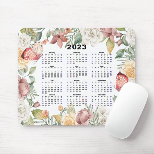 Tapis De Souris 2023 Calendar Custom (Avec souris)