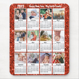 Tapis De Souris 2023 Calendrier 12 Photo de famille Parties scinti