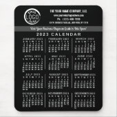 Tapis De Souris 2023 Calendrier Black Custom Business Logo Nom Fac (Devant)