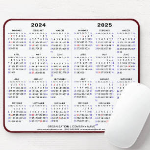 Tapis De Souris 2024 - 2025 Calendrier de 2 ans minimaliste affair