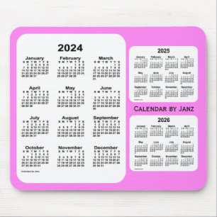Tapis De Souris 2024-2026 violette calendrier de 3 ans par Janz
