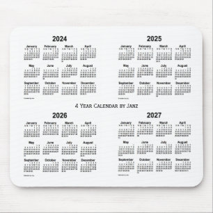 Tapis De Souris 2024-2027 blanc calendrier de 4 ans par Janz