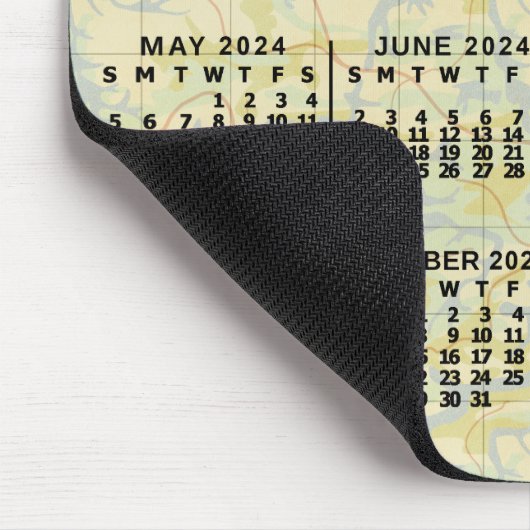 Tapis De Souris 2024 Année Calendrier mensuel Ancienne carte perso (Coin)