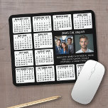 Tapis De Souris 2024 Calendar with 2 Photos and Text - Black White<br><div class="desc">A 2 photo collage with a calendar and room to add a few lines of text. A fun item for the New Year to use at the office or at home. Add 2 square photos to this design.</div>