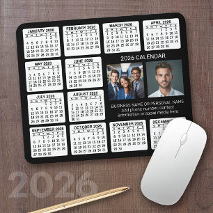 Tapis De Souris 2024 Calendar with 2 Photos and Text - Black White