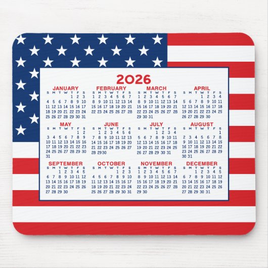 Tapis De Souris 2024 Calendar with American Flag (Devant)