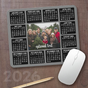 Tapis De Souris 2024 Calendar with Photo in the Center Grey