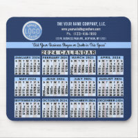 2024 Calendrier Bleu Easy Custom Business Nom du l