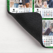 Tapis De Souris 2024 Calendrier Parties scintillant verte Famille  (Coin)