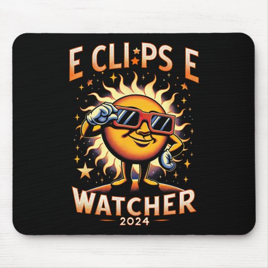 Tapis De Souris 2024 Total Solaire Eclipse Watcher Solaire Porteur (Devant)