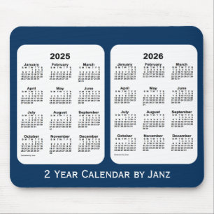 Tapis De Souris 2025-2026 bleu de boîte de police calendrier de 2