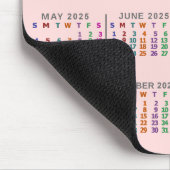 Tapis De Souris 2025 Année Calendrier mensuel Blush Pink Personnal (Coin)