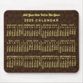 Tapis De Souris 2025 Année Calendrier mensuel Coffee Bean texte pe (Devant)