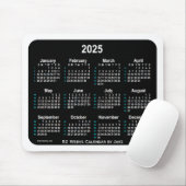 Tapis De Souris 2025 Black Neon 52 semaines Calendrier par Janz (Avec souris)