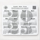 Tapis De Souris 2025 Calendrier Business Logo Code QR Modern Black (Devant)