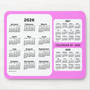 Tapis De Souris 2026-2028 violette calendrier de 3 ans par Janz