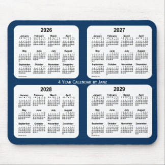 Tapis De Souris 2026-2029 Police Box Blue 4 Year Calendar par Janz