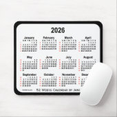 Tapis De Souris 2026 Black Two Tone 52 Weeks Calendrier par Janz (Avec souris)