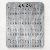 Tapis De Souris 2026 Calendar Wavy Brushed Steel Abstract (Devant)
