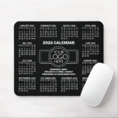 Tapis De Souris 2026 Calendar with logo, Contact Information Black (Avec souris)
